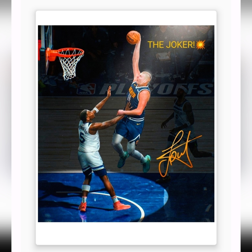 NEW! NIKOLA JOKIC (JOKER!) DENVER NUGGETS ULTRA PREMIUM GLOSSY 8.5x11 ART POSTER